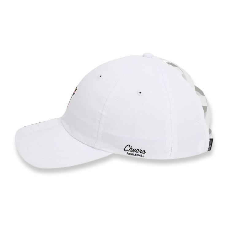 Add a great look and comfort with the Cheers Pickleball Performance Dad Ponytail Hat, perfect for outdoor activities and all-day wear