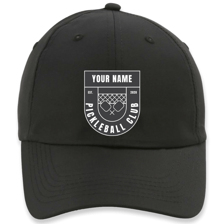 Cheers Pickleball Evergreen  Fit Hat, custom-made for your club, featuring  the Crest  design