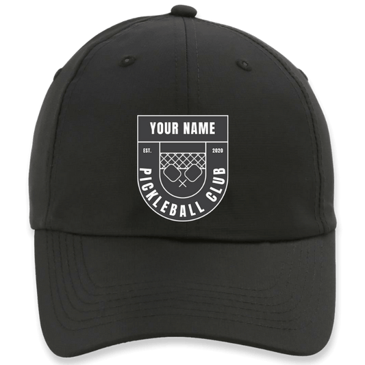 Cheers Pickleball Evergreen  Fit Hat, custom-made for your club, featuring  the Crest  design