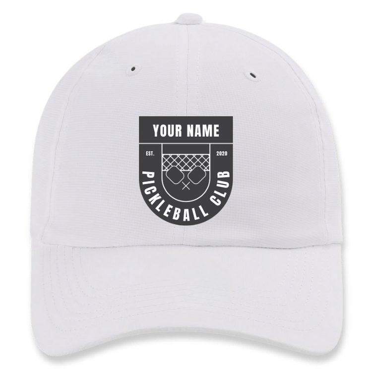 Cheers Pickleball Evergreen  Fit Hat, custom-made for your club, featuring  the Crest  design