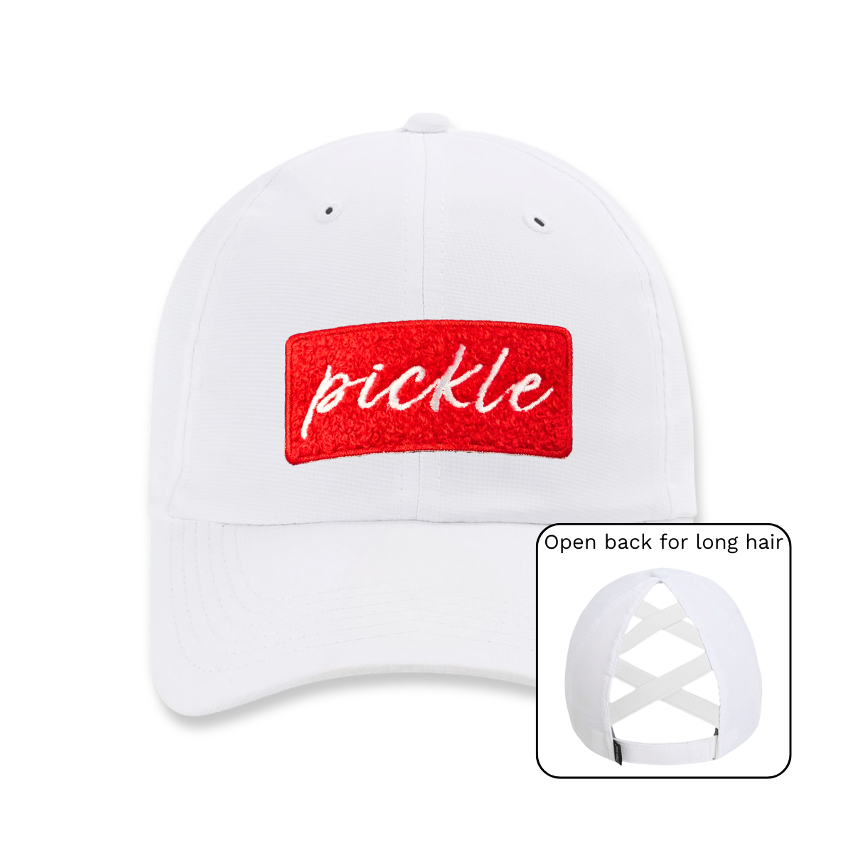 Evergreen Ponytail Pickleball Hat | Varsity in Red