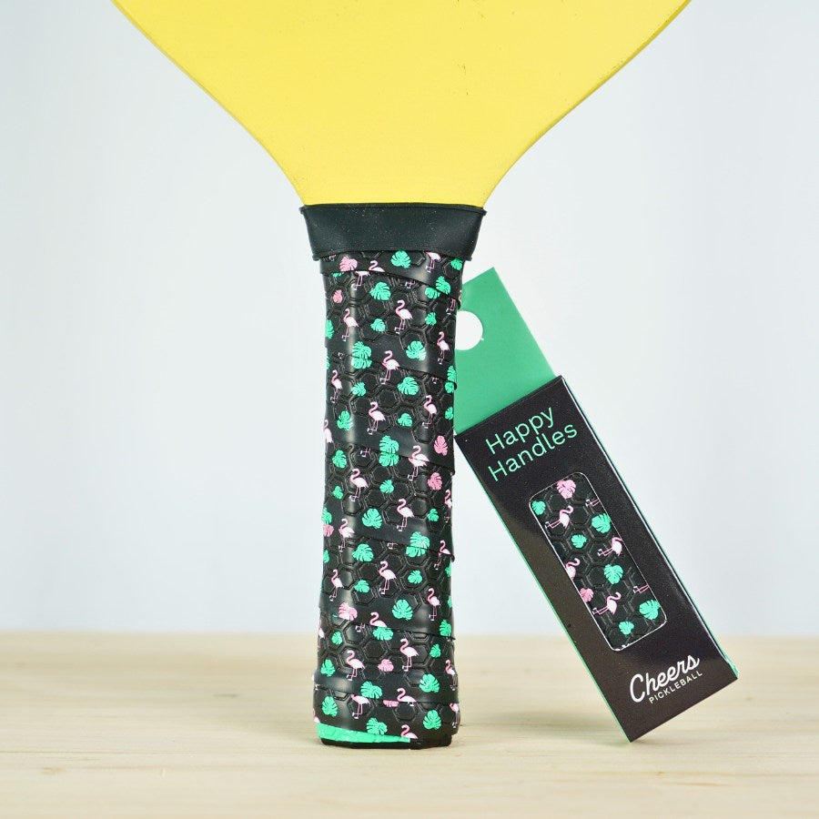 Bring energy, fun & excitement to every game with Cheers Pickleball's Happy Handles Pickleball Paddle Grips.