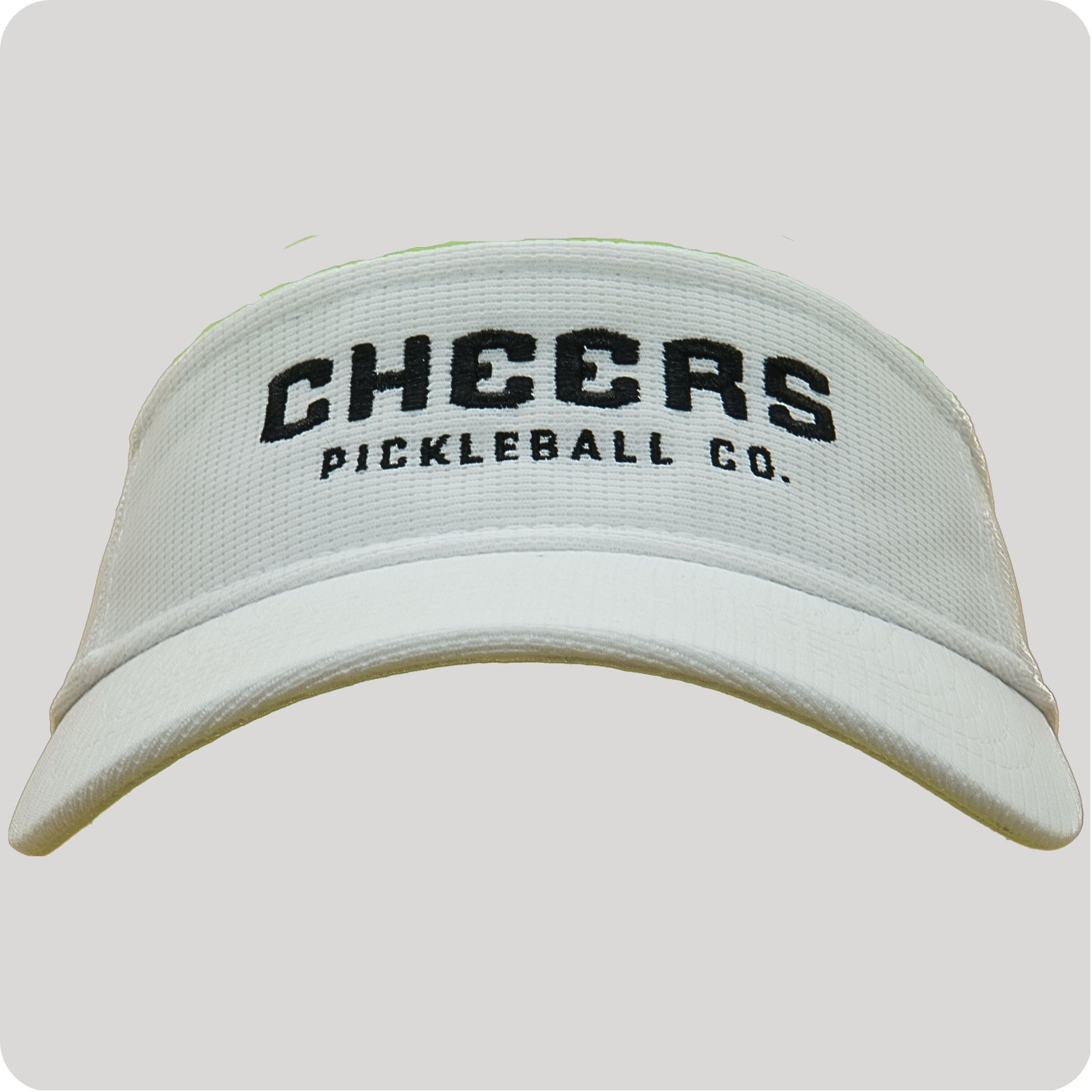 Classic Pickleball Visor in White with Black Cheers Wordmark Cheers Pickleball Co.