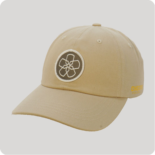 Dad Hat in Stone with Gray Hibiscus Logo Cheers Pickleball Co.