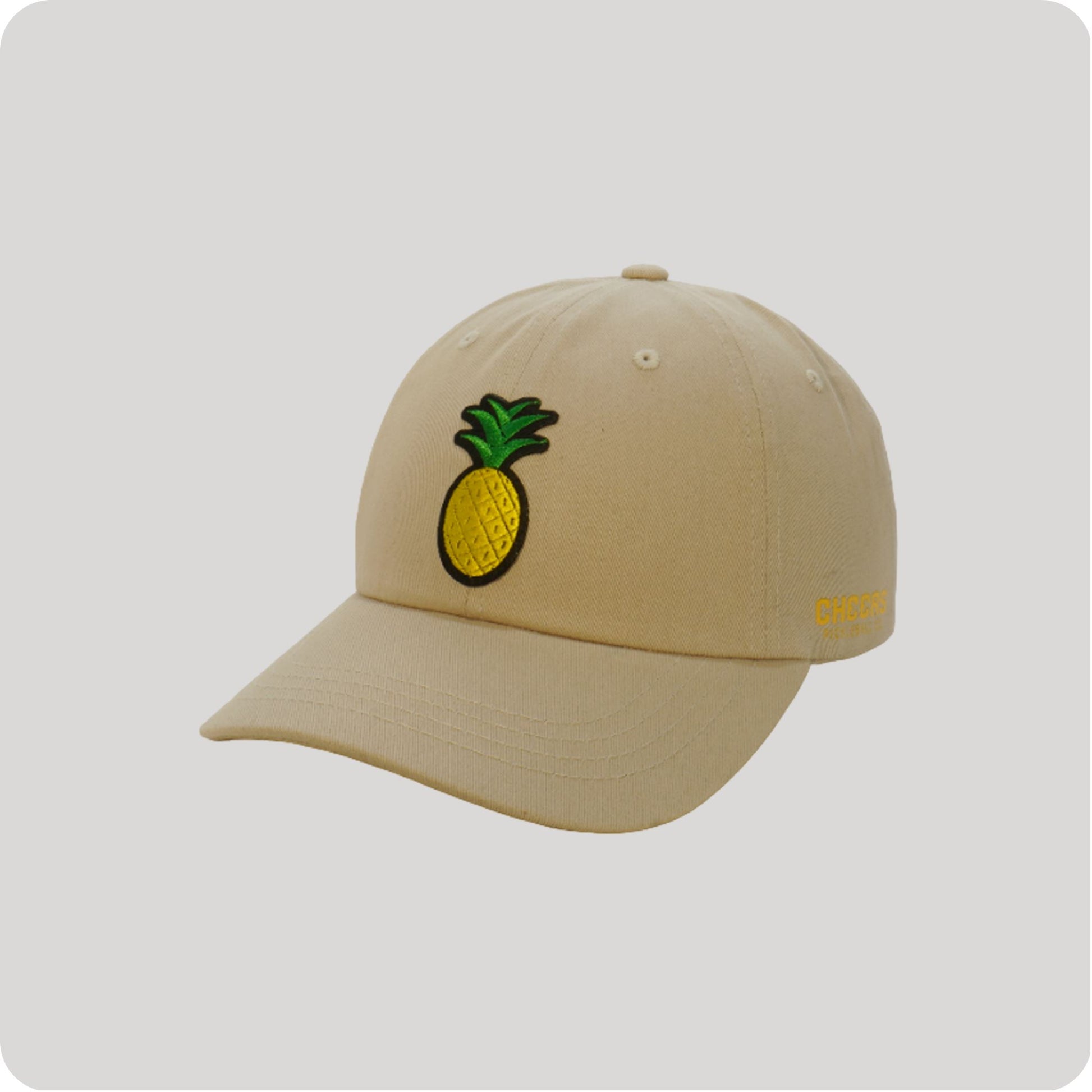 Dad Hat in Stone with Pineapple Cheers Pickleball Co.