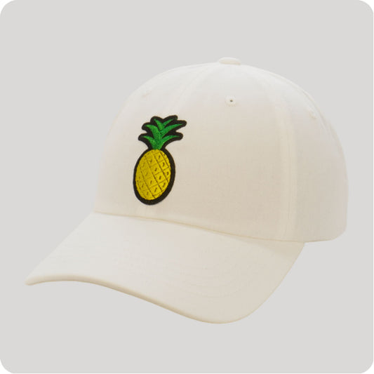 Dad Hat in White with Pineapple Cheers Pickleball Co.